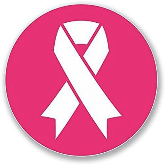 3 Pack - Pink Ribbon Vinyl SELF ADHESIVE STICKER Decal - Sticker Graphic - Construction Toolbox, Hardhat, Lunchbox, Helmet, Mechanic, Luggage