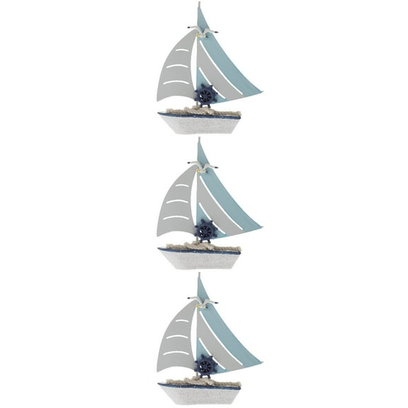 WRISTBIQUE Vivid Shape Sailing Boat Decor for Nautical Party 3Pcs