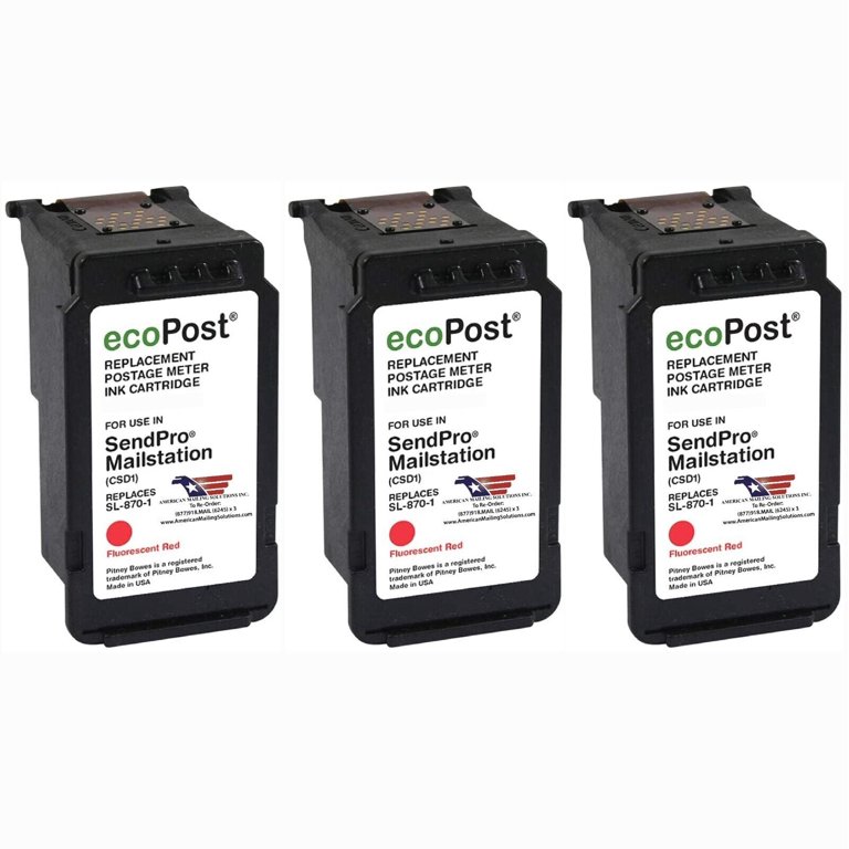 Red Ink Cartridge SL-870-1 Replacement For SendPro Mailstation Postage Machine