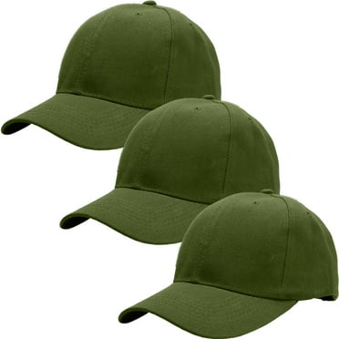 3-Pack Plain Baseball Dad Cap Adjustable Size for Outdoor Activities Army Green