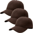 thumbnail image 1 of 3-Pack Plain Baseball Dad Cap Adjustable Size for Outdoor Activities Brown, 1 of 6