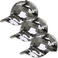 thumbnail image 1 of 3-Pack Plain Baseball Dad Cap Adjustable Size for Outdoor Activities Grey Camouflage, 1 of 6