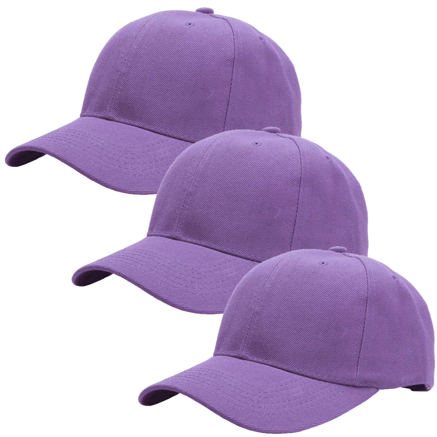 3-Pack Plain Baseball Dad Cap Adjustable Size for Outdoor 