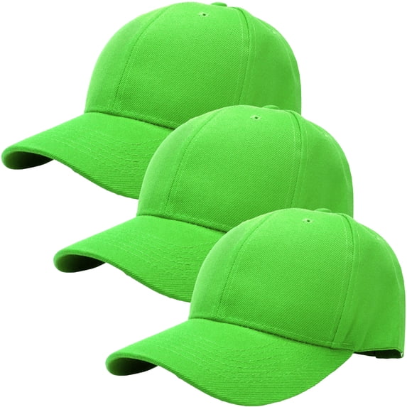 3-Pack Plain Baseball Dad Cap Adjustable Size for Outdoor Activities Light Green