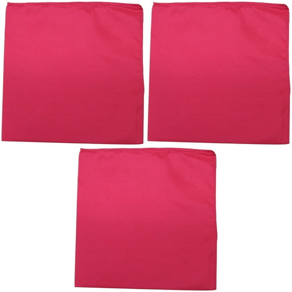 3 Pack Plain Cotton Bandanas Versatile Everyday Accessories (Hot Pink)