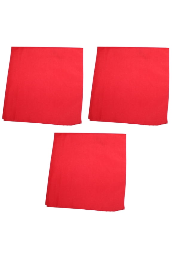 3 Pack Plain Cotton Bandanas Versatile Everyday Accessories (Red)