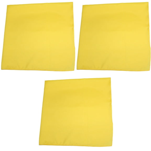 3 Pack Plain Cotton Bandanas Versatile Everyday Accessories (Yellow)