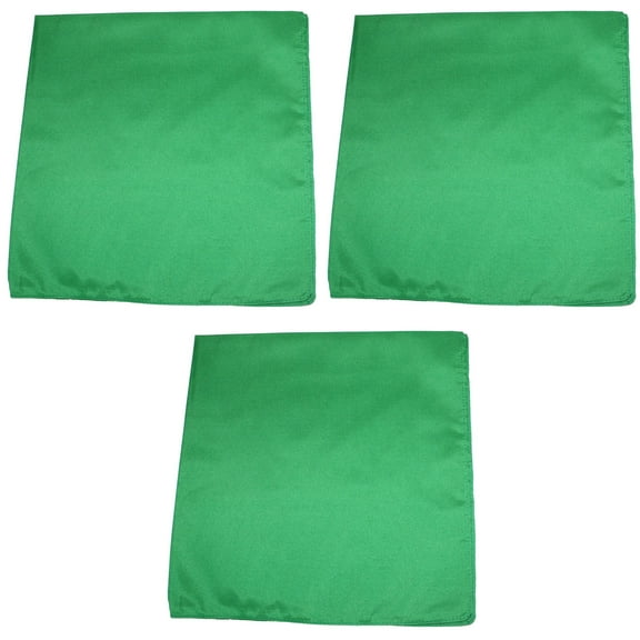3 Pack Plain Polyester Bandanas Lightweight and Versatile Accessories (Green)