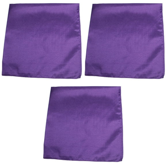 3 Pack Plain Polyester Bandanas Lightweight and Versatile Accessories (Purple)