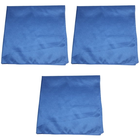 Plain Polyester Bandanas Royal Blue 3 Count