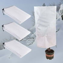 3 Pack Plant Covers Freeze Protection, Frost Covers with Drawstring, Frost Cloth Plants Jacket Tree Cover for Outdoor Plants, Shrub Potted Plants Winter Frost Blankets, L