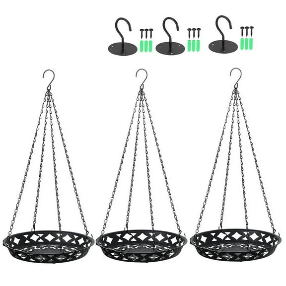 3 Pack Plant Hanger, 12 Inch Metal Hanging Planter for Indoor Outdoor Plants, Decorative Hanging Plant Shelf