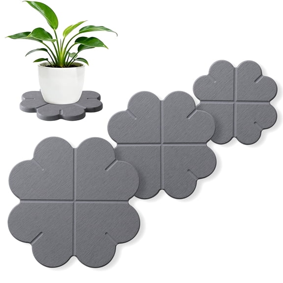 3 Pack Plant Pot Drainage Grid Mat, Rigid Quick Dry Plant Tray Pad for Indoor Plants, Reusable Water Draining Base for Flower Pots, Planters and Plant Stands