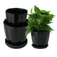 thumbnail image 1 of 3 Pack Plant Pots, 4.5/5/6.5 inch Plastic Pots for Plants with Drainage Hole and Trays, Plants Not Included (3 Size), 1 of 7