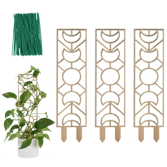 3 Pack Plant Trellis for Climbing Plants Indoor Pot, 12 inch Small Wooden Trellis for Potted Plants with Moisture-Proof Layer for Vines Ivy Hoya Houseplants