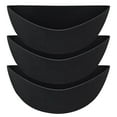 thumbnail image 1 of 3-Pack Planter Liners, Half-Round Breather Fabric Pads for Window Boxes and Wall Baskets, Reusable Moisture Retention Insert, 12 Inch Set (Black), 1 of 8