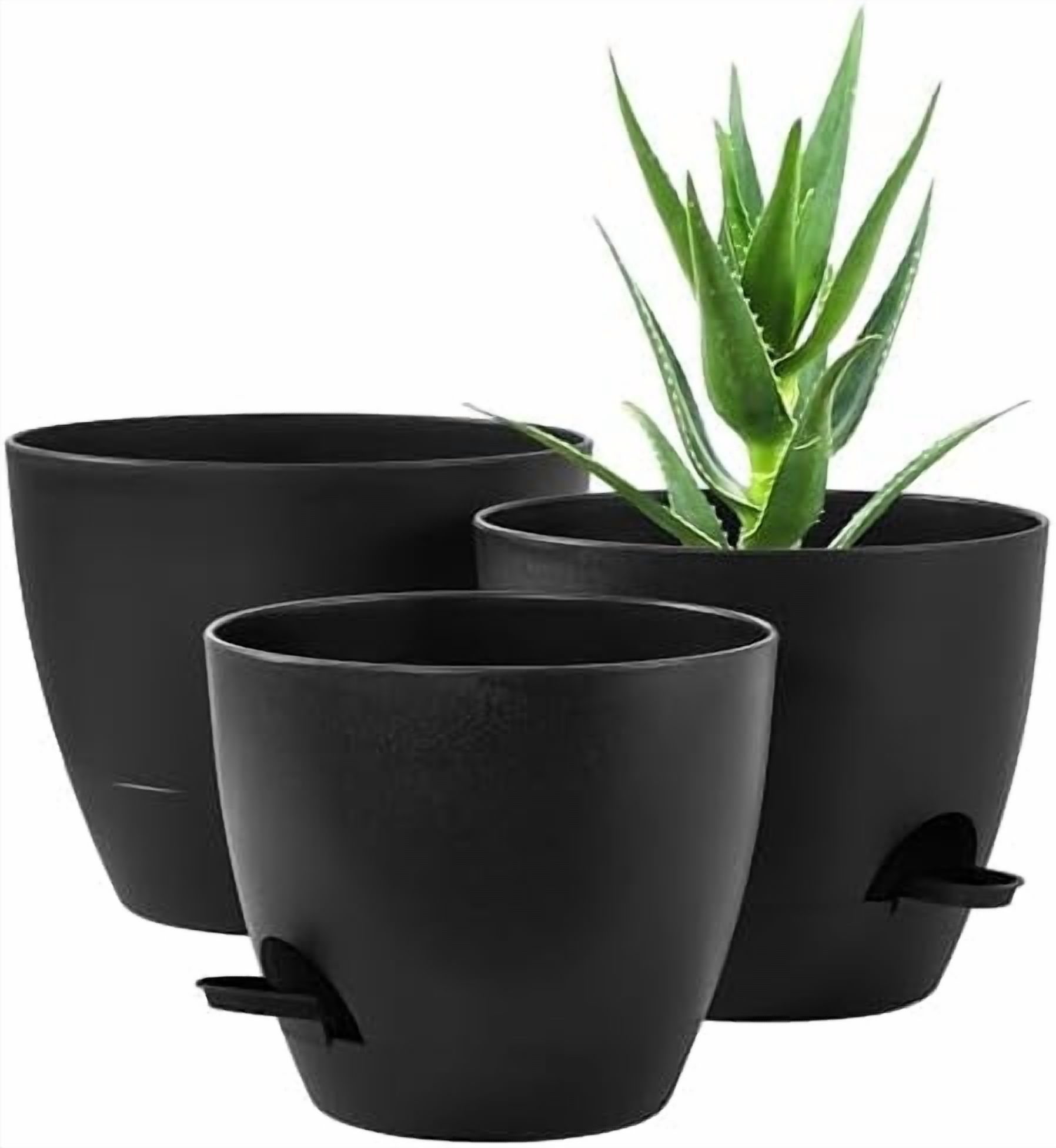 3-Pack Planter Pots, 10 9 8 Inch Self Watering Flower Pots for Indoor ...