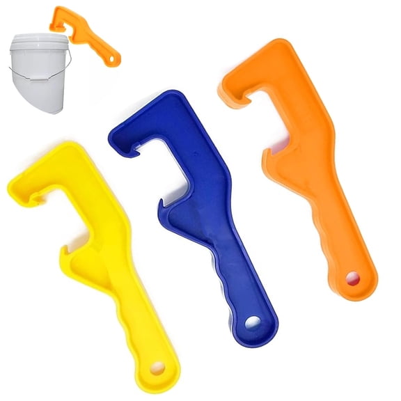 3 Pack Plastic Bucket Lid Opener with Non-Slip,Grip Bucket Lid Opener Tool Professional Lifter Remover Wrench for Home, Office Safely Open Paint,Food Storage Containers