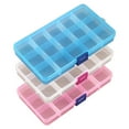 thumbnail image 1 of 3 Pack Plastic Jewelry Box - Organizer Storage Box with Adjustable Dividers Plastic Compartment Container for Bead Jewelry Craft Tackles,, 1 of 5