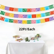 3-Pack Plastic Mexican Style Banner Flags, 12 Unique Papel Picado Designs | Budget-Friendly Fiesta Decorations for Home & Classroom
