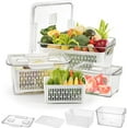 3 Pack Plastic Produce Saver Container, Vegetable Storage Containers