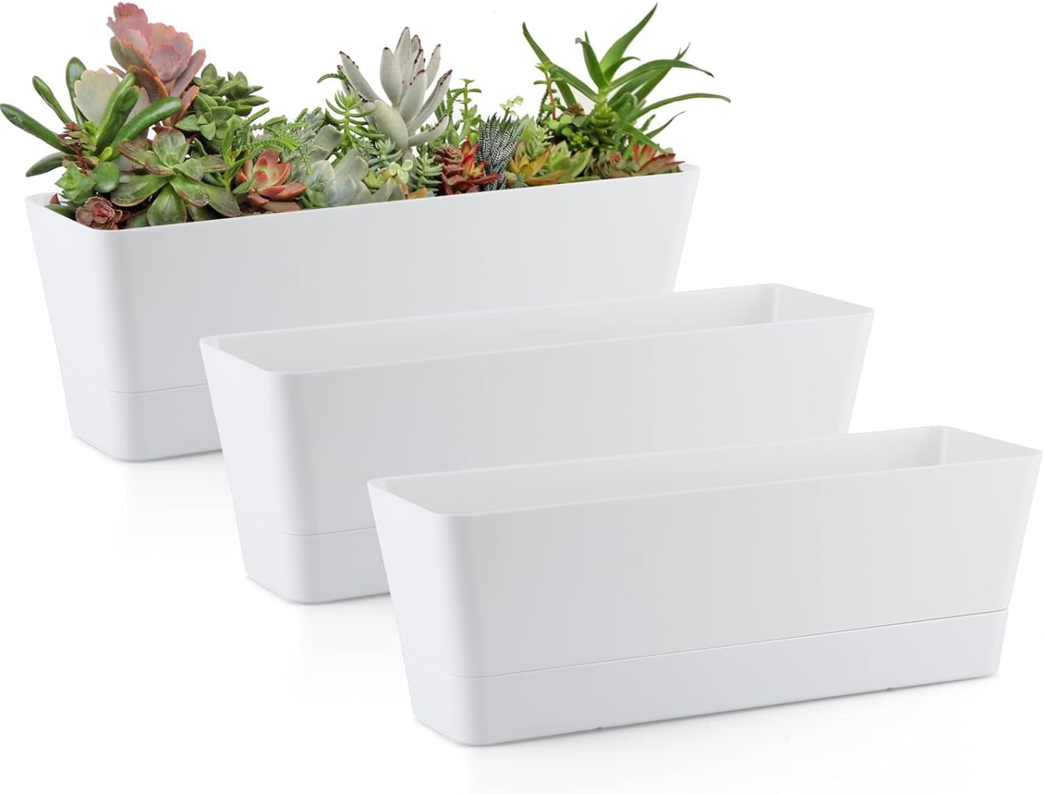 3 Pack Plastic flower pots