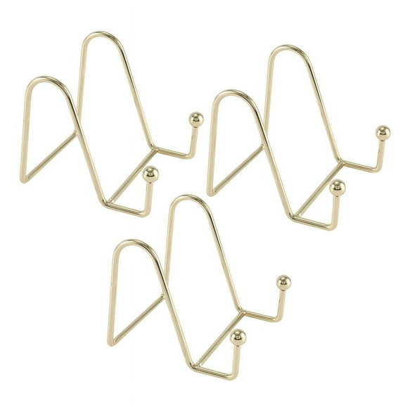 3 Pack Plate Stand for Display Gold Iron Easel Plate Holder Display Stand Metal Frame Holder for Photo Decor Plate Bowl