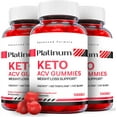thumbnail image 1 of (3 Pack) Platinum Keto ACV Gummies - Apple Cider Vinegar Supplement for Weight Loss - Energy & Focus Boosting Dietary Supplements for Weight Management & Metabolism - Fat Burn - 180 Gummies, 1 of 3
