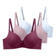 thumbnail image 1 of 3 Pack Plus Size Bras for Women Push Up Bra T-Shirt Underwire V Neck Bra with Adjustable Strap for Everyday Wear, 1 of 2