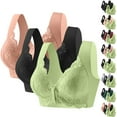 thumbnail image 1 of 3-Pack Plus Size Front Closure Wireless Bra - Soft & Comfort Fit No Slip Design with Lace Trim for Everyday Wear, 1 of 9