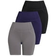 thumbnail image 1 of 3 Pack Plus Size Women's 8'' Athletic Long Shorts with 4 Pockets High Waisted Shorts for Women Walking Running Casual, 1 of 8