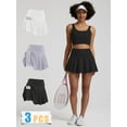 thumbnail image 1 of 3 Pack Plus Size Women's Pleated Tennis Skirt with Pockets, High Waist Golf Skirt for Fitness & Pickleball, 1 of 7