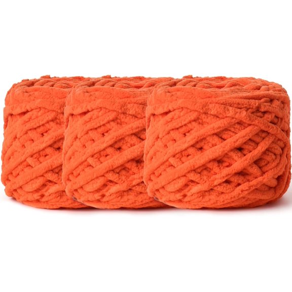3 Pack Plush Chenille Chunky Yarn 100g (49.2yd) - Fluffy Velvet Yarn Crochet for Blanket Knitting and Crocheting - Baby Yarns for Crocheting Soft - Amigurumi Yarns