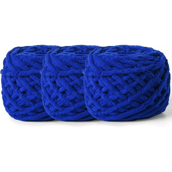 3 Pack Plush Chenille Chunky Yarn 100g (49.2yd) - Fluffy Velvet Yarn Crochet for Blanket Knitting and Crocheting - Baby Yarns for Crocheting Soft - Amigurumi Yarns