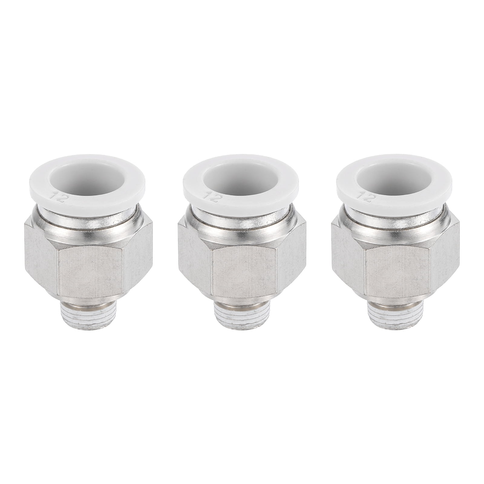 QUARKZMAN 10 Stück Push to Connect Fitting 6mm Schlauch OD x 1/8 NPT Gewinde männlicher gerader Schnellverbinder Kupfer Luftleitungsschlaucharmaturen für Industrie Luftsystem PC6 N01, Blau