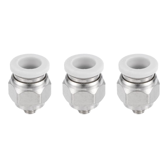 Uxcell 3 Pack Pneumatic Fitting PC8-M5 Push to Connect Straight Through Fitting for 3D Printer 8mm Tubes White
