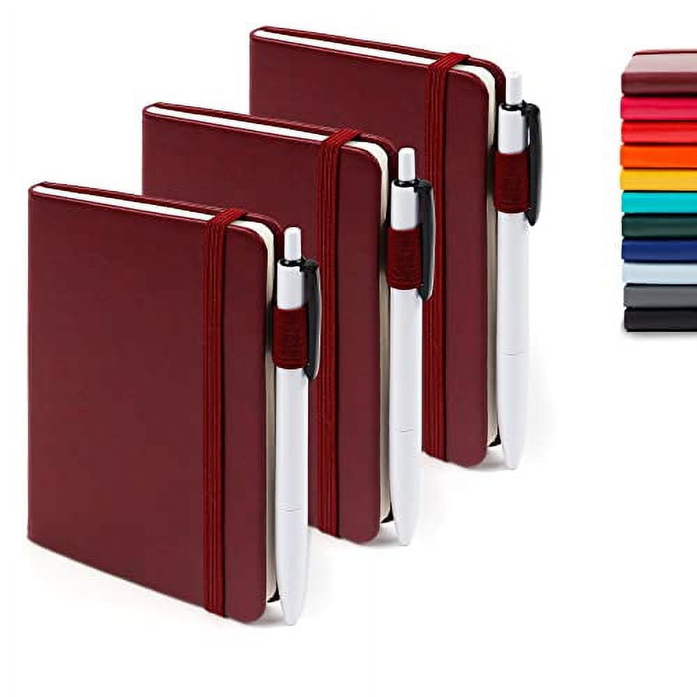 feela 6 Pack Pocket Mini Notebooks Bulk, Small Cute Memo Notepads Hardcover  College Ruled Lined Journals with Pen Holder for School Business Work