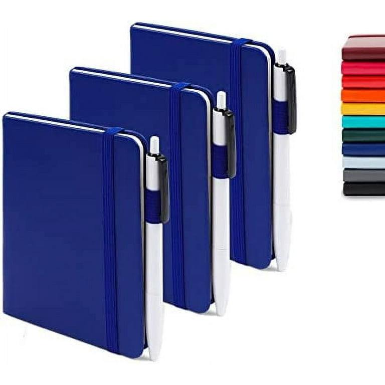 3 Pack Pocket Notebook Journals with 3 Black Pens, Feela A6 Mini Cute Small  Journal Notebook Bulk Hardcover College Ruled Notepad with Pen Holder for  Office School Supplies, 3.5”x 5.5”, Navy 
