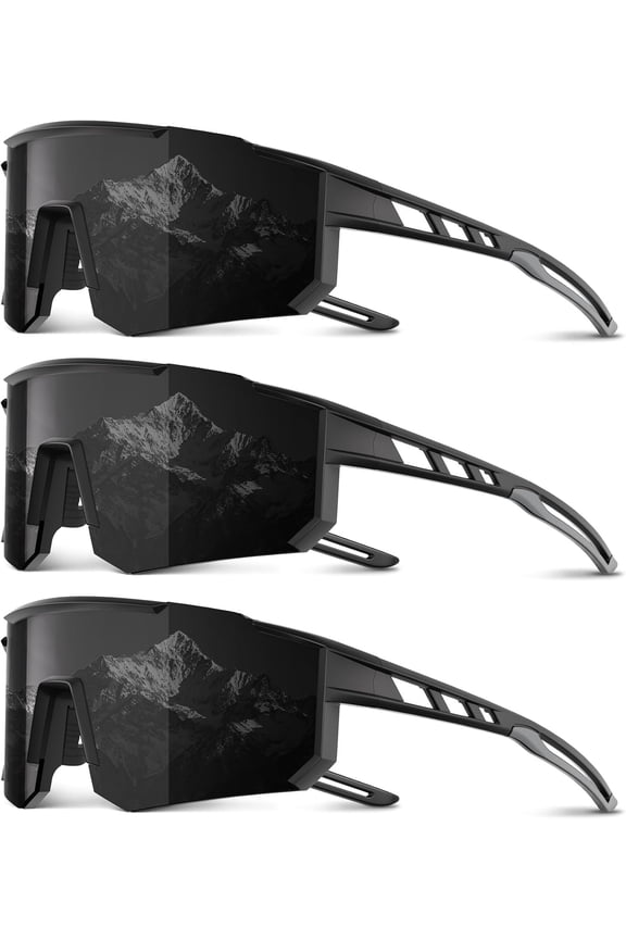 3 Pack Polarized Sunglasses Men Women, Running Mens Sunglasses UV Protection for Baseball Cycling Fishing