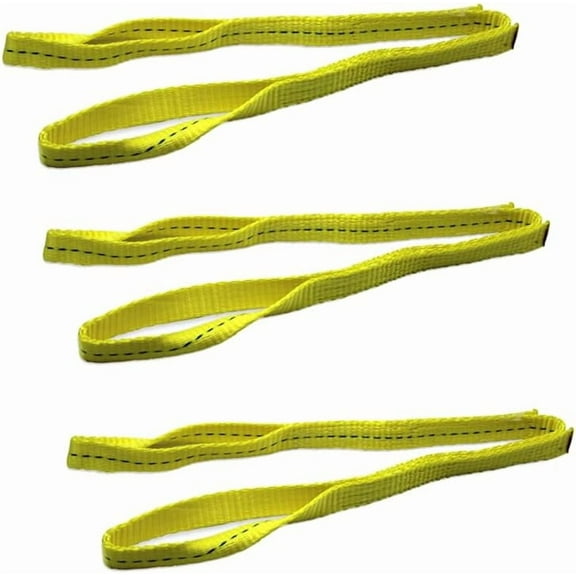 3 Pack Polyester Lifting Slings, 1" x 3' Twisted Eye Web Slings, Lifting Strap for Hoist, Heavy Duty Rigging Straps, 1600 lbs Vertical Rigging Moving Towing Hoisting Work Gear