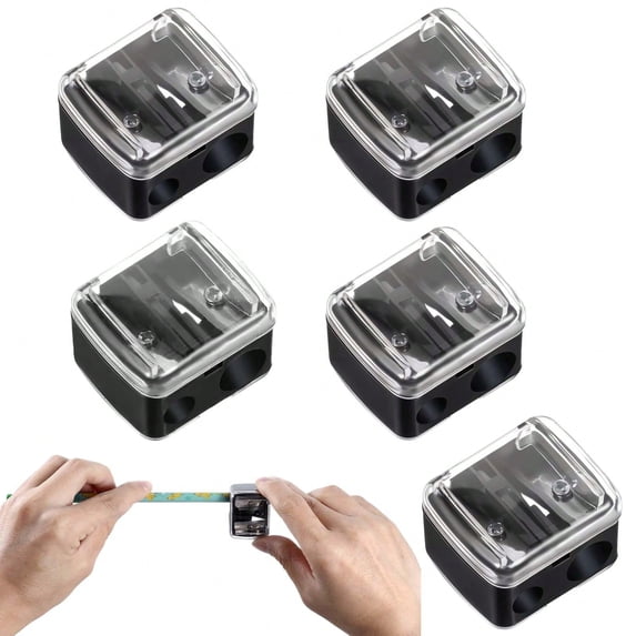 3 Pack Portable Compact Makeup Pencil Sharpener Manual For Eyeliner Lip Liner Black