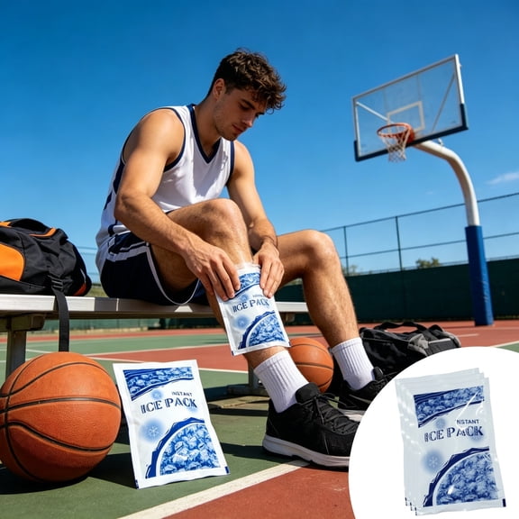 3-Pack Portable Ice Packs, Leak-Proof Flexible Gel Wrap, Reusable Cold Compress for Pain Relief, Sports Injuries, Swelling, Bruises, Fever, Toothache, First Aid, Travel, Camping