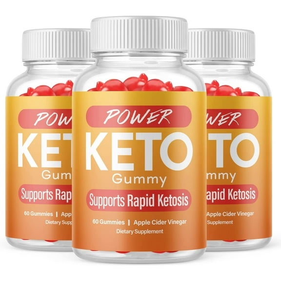 (3 Pack) Power Keto Gummies - Apple Cider Vinegar Supplement for Weight Loss - Energy & Focus Boosting Dietary Supplements for Weight Management & Metabolism - Fat Burn - 180 Gummies