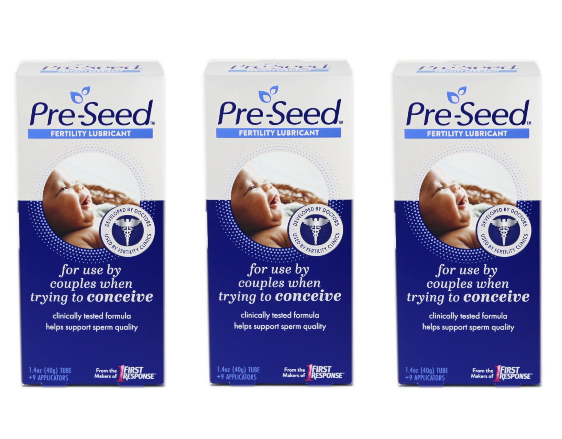 PreSeed 3 Pack Fertility Conception Friendly Lubricant, Pregnancy Safe