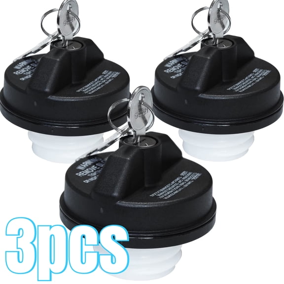 3 Pack Premium Locking Fuel Gas Cap Replacement for Vehicles
