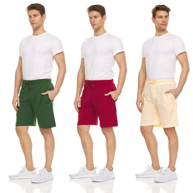 3Pack Premium Men’s French Terry Sleep ShortsAthletic Activewear Short With Pockets Sweat