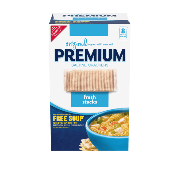 (3 Pack) Premium Original Saltine Crackers, Fresh Stacks, 13.6 oz Each