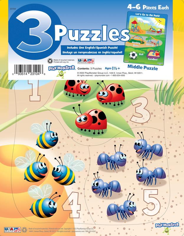 3-Pack Preschool Puzzles Display