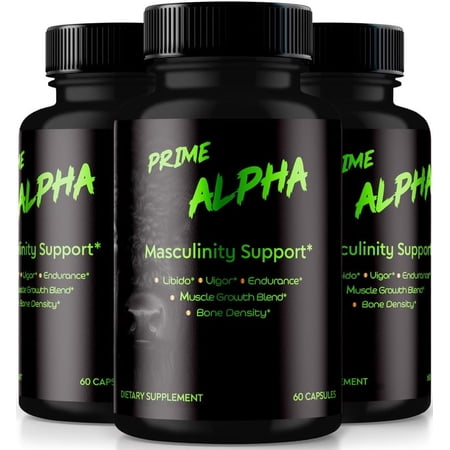 (3 Pack) Prime Alpha Pills, Official Prime Alpha Max, All Natural Supplement to Support Lasting Energy and Overall Health, PrimeAlpha Reviews (180 Capsules)