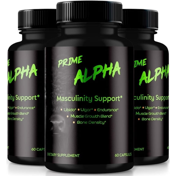 (3 Pack) Prime Alpha Pills, Official Prime Alpha Max, All Natural Supplement to Support Lasting Energy and Overall Health, PrimeAlpha Reviews (180 Capsules)